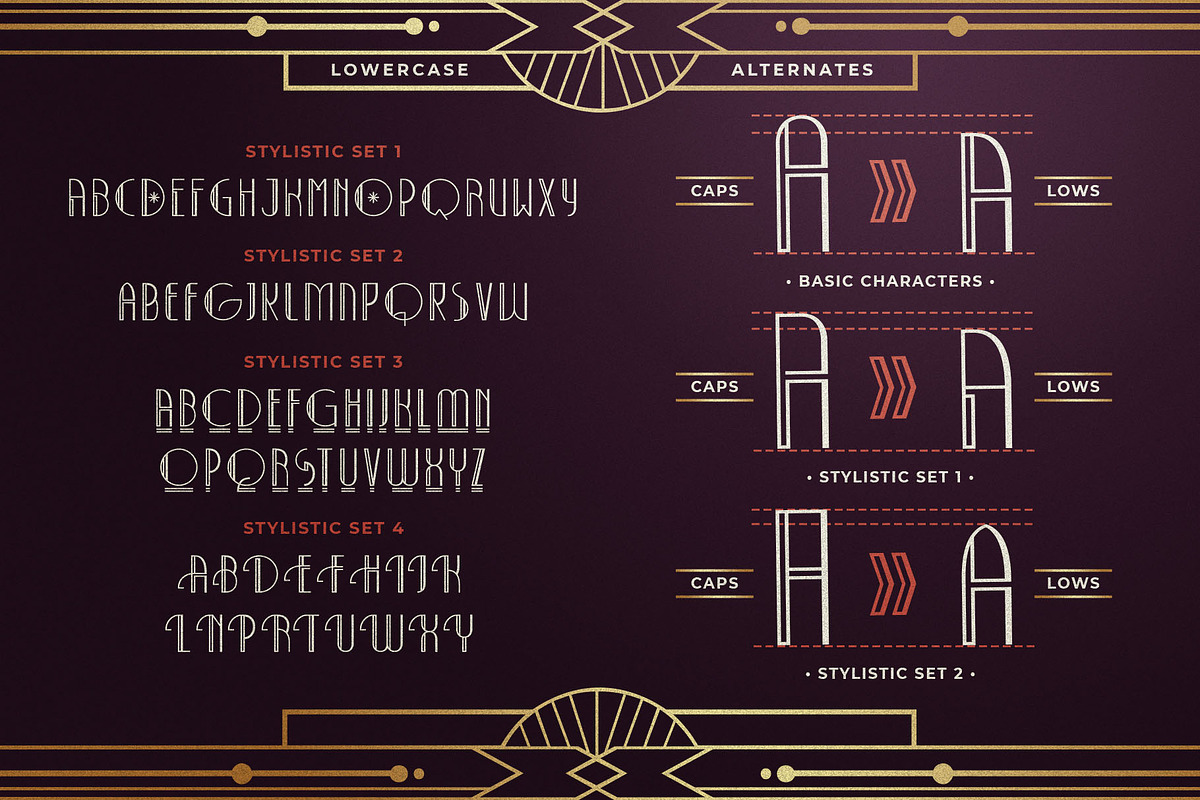 Decolmax Art Deco Typeface, a Sans Serif Font by alit design (Photo 11 of 17)