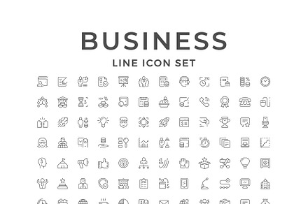 Set line icons of business, an Outline Icon by motorama