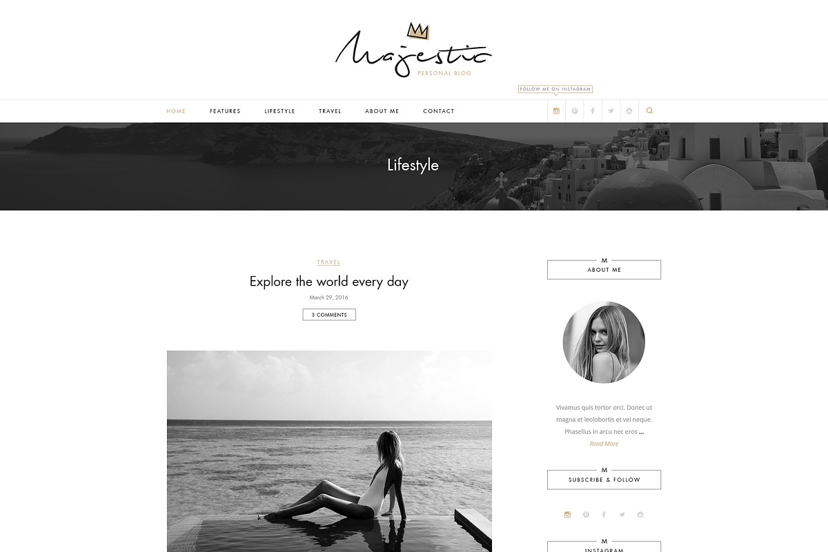 Majestic-Premium Personal Blog PSD, a Websites & App Template by Milo Studio (Photo 12 of 18)