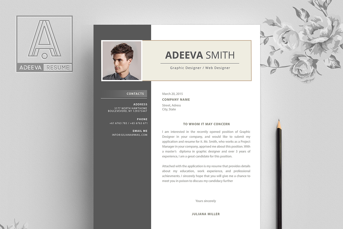 Professional Resume Template Smith, a Resume Template by AdeevaResume (Photo 4 of 4)
