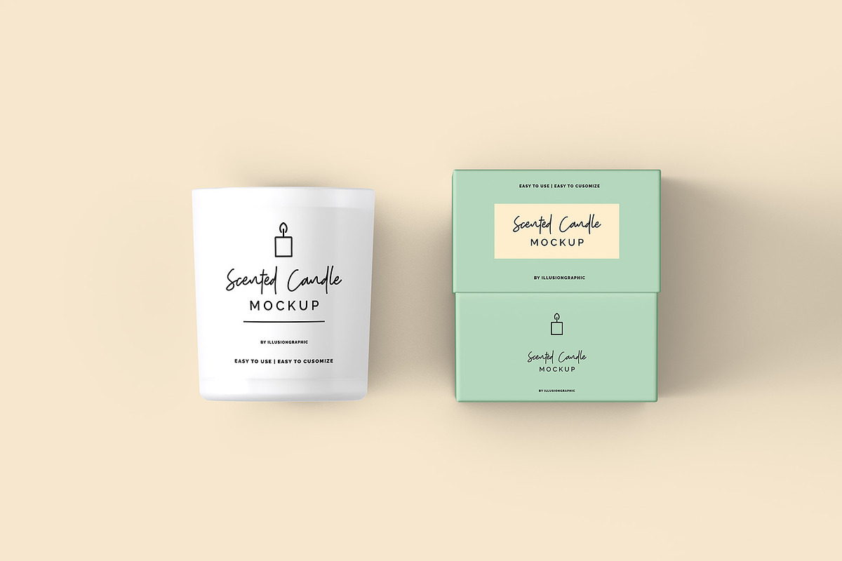Scented Candle & Box Mockups, a Packaging Mockup by Illusiongraphic (Photo 4 of 15)