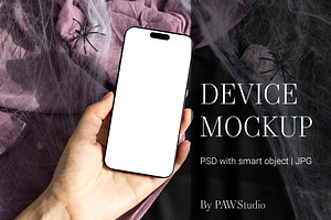 Halloween Device Mockup Phone fall
