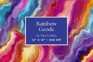 Rainbow Geode Textures, a Texture Graphic by Artful Assets Boutique