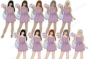 Travel Girl Clipart, a Person Illustration by GlamArtZhanna (Thumbnail 5 of 5)