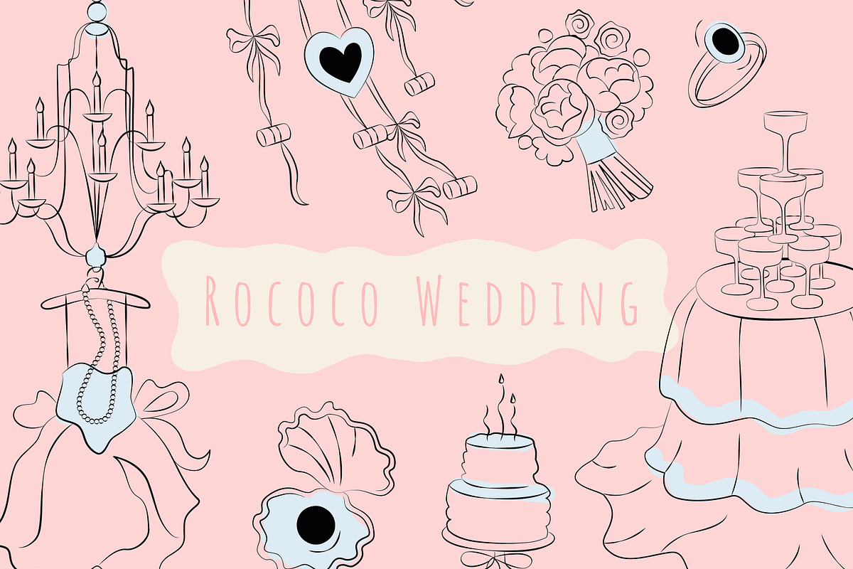Romantic Rococo Dream Wedding, a Decorative Illustration by Nataly_is_Drawing (Photo 1 of 8)