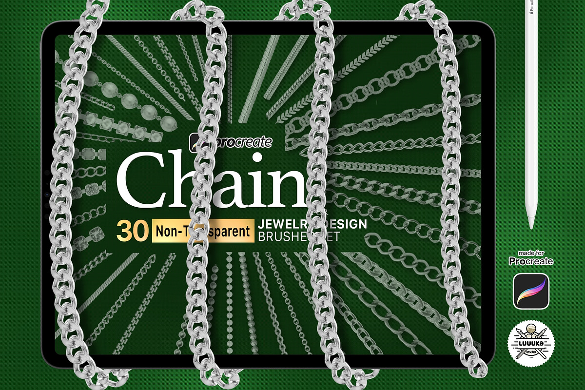 30 Procreate Chain brashes set, a Brush Add-On by Luuuka studio (Photo 2 of 6)