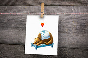 Bear in Love - Clipart Set, an Animal Illustration by Mashamashastu (Thumbnail 6 of 8)