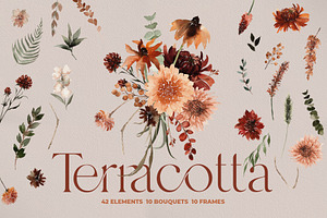 Watercolor Flower -Terracotta Floral, an Illustration by Beigetime