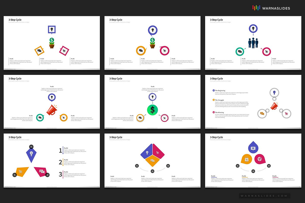 Cycle & Circles PowerPoint Templates, a Presentation Template by Warna Works (Photo 4 of 28)