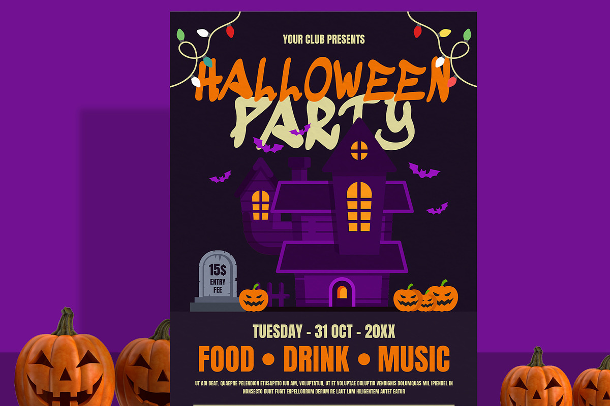 New Halloween Party Flyer, a Flyer Template by ContestDesign (Photo 2 of 3)