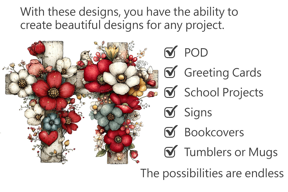 Floral Easter Cross Clipart, an Illustration by Pixels.Craft (Photo 3 of 5)