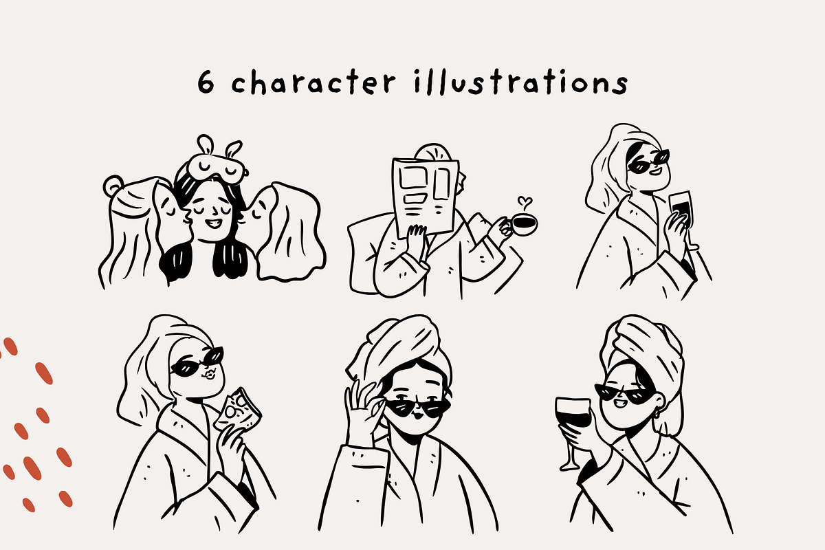 Whimsical bachelorette party clipart, a Decorative Illustration by Heartwarming Art (Photo 11 of 14)