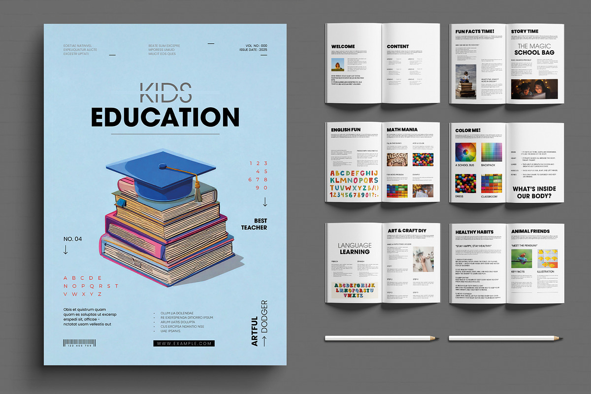 Kids Educational Magazine Template, a Magazine Template by MightyDesign (Photo 1 of 6)