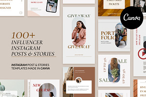 Influencer Instagram Canva templates, a Social Media Template by helgascandinavus