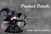 Halloween Witch With Bow Arrow, a Seasonal Illustration by Craft Nest (Thumbnail 3 of 5)