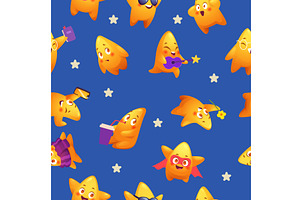Stars pattern. seamless background, an Illustration by Onyx