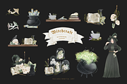 Watercolor Halloween Magic Witch Png, a Decorative Illustration by Balada Digital Art (Thumbnail 3 of 7)
