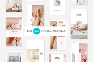 Pink CANVA Instagram Stories Pack
