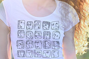 15 abstract faces icons vector set, an Outline Icon by Crowhouse (Thumbnail 5 of 7)