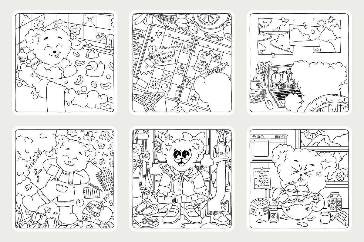 Coloring Book - Bear Stories, an Illustration by Alina Sh (Photo 3 of 9)