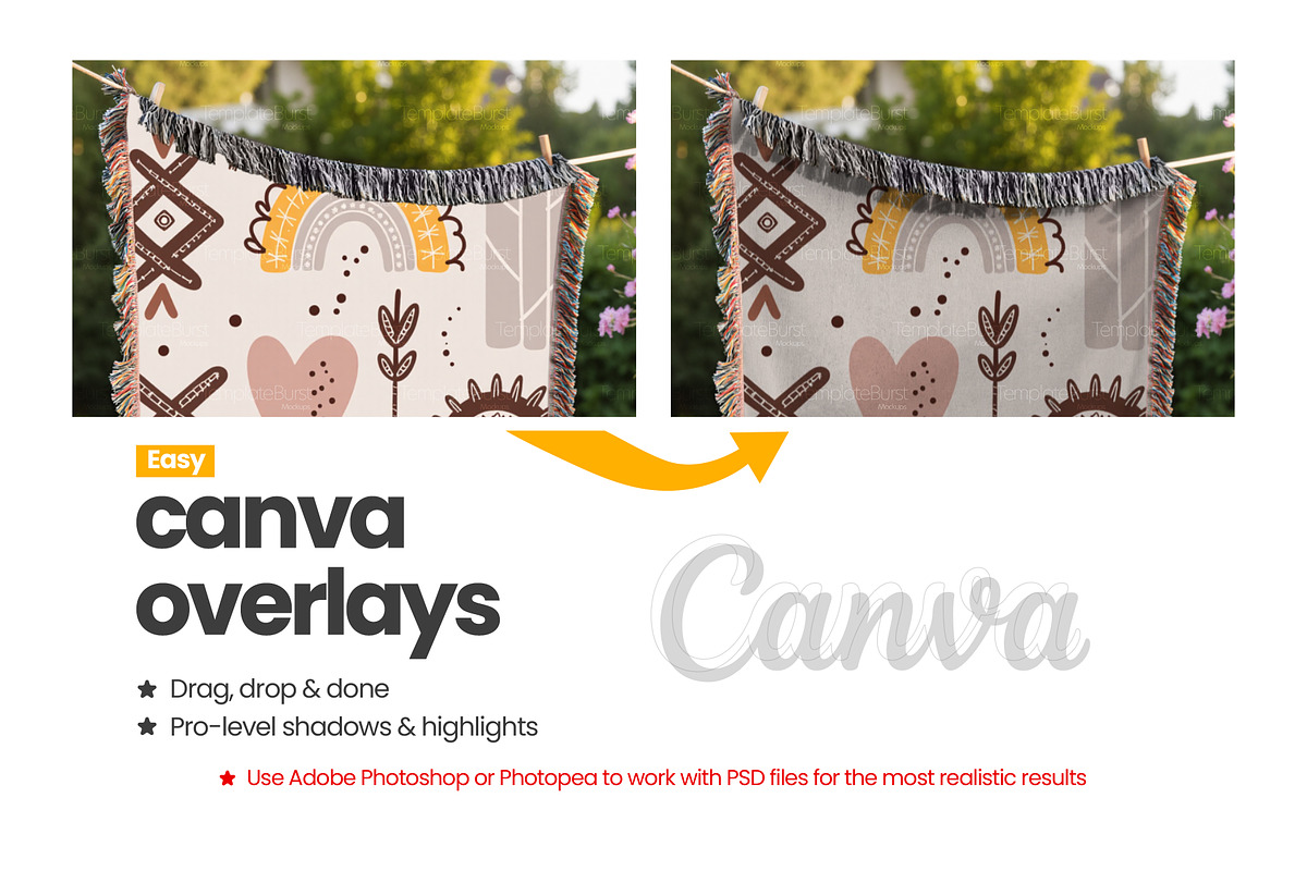 Woven Blanket Mockup, an Apparel Mockup by Mockups Studio (Photo 8 of 9)