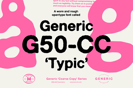 Generic G50-CC 'Typic', a Sans Serif Font by More Etc. Studios
