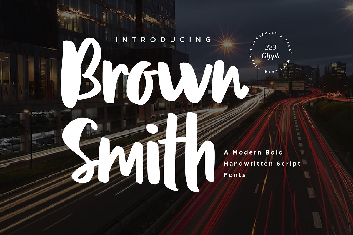 Brown Smith - Modern Bold Script fon, a Script Font by Nahar_std ...
