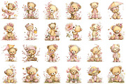 Whimsical Spring Teddy Bear Clipart, an Illustration by designcity5 (Thumbnail 2 of 5)