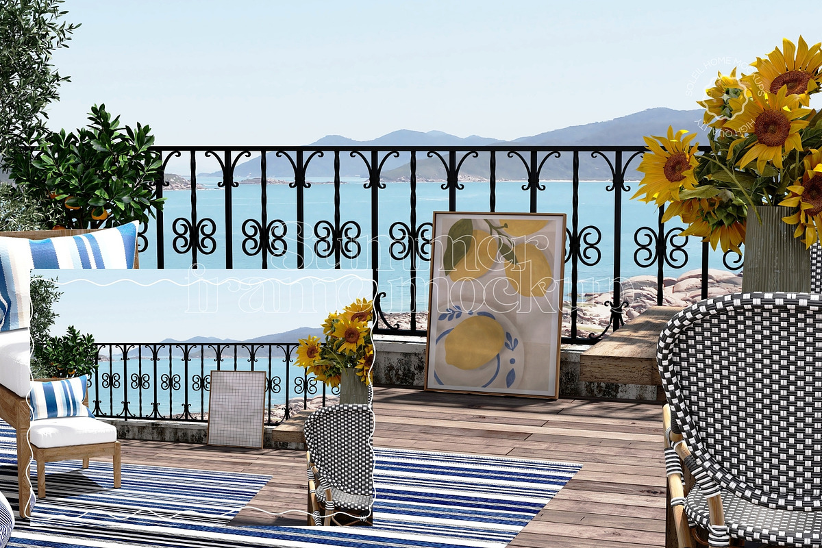SUMMER | Mediterranean Frame Mockups, a Household Mockup by SoleilHomeMockups (Photo 5 of 10)