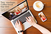 Mockup set of coffee break image, a Wearable Device Mockup by serkum (Thumbnail 2 of 2)