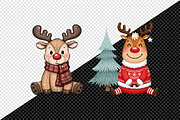 Quirky Funny Christmas Reindeer Png, an Illustration by Creative Art (Thumbnail 2 of 4)