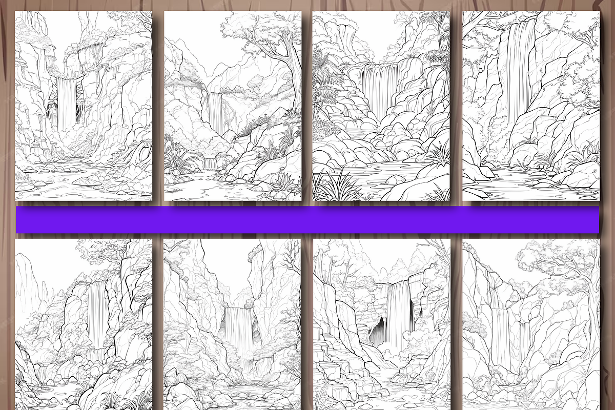 Fantacy Waterfall Coloring Pages V 2, a Seasonal Illustration by Daisy ...