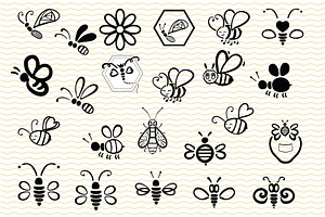 Honey 40 Bees Clip Art