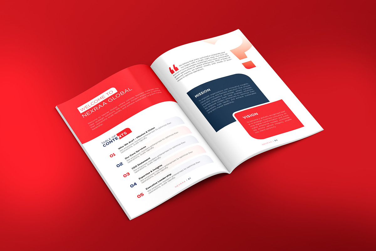 Red Corporate Business Profile, a Brochure Template by VectStock (Photo 2 of 6)