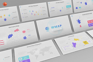 World map PowerPoint, a Presentation Template by Pixslides