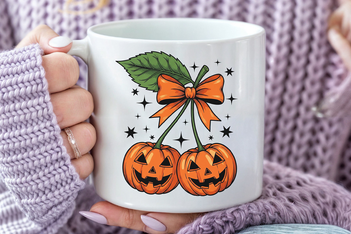 Pumpkin Cherries Halloween Bow Fall, an Illustration by Craft Nest (Photo 6 of 7)