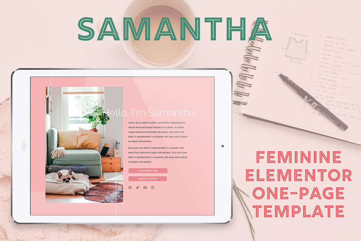 Samantha // Modern WP Template, a WordPress Template by by Masselyn (Photo 1 of 3)