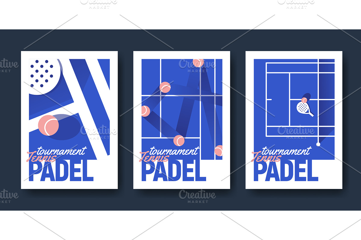 Padel tournament posters with court, an Illustration by art PVP - market