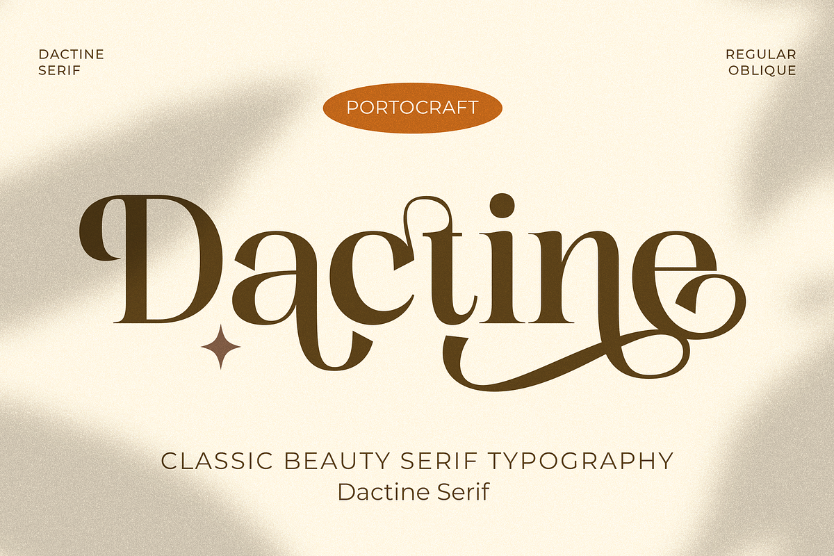 Dactine Classic Beauty Serif, a Serif Font by Portocraft (Photo 1 of 10)
