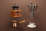 3D set of objects for making coffee., a Food & Drink 3D Model by FoxyDraw (Thumbnail 5 of 5)