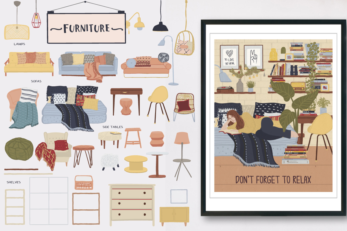Illustrated Dreamy Home, a Decorative Illustration by Anna Ivanir (Photo 5 of 10)