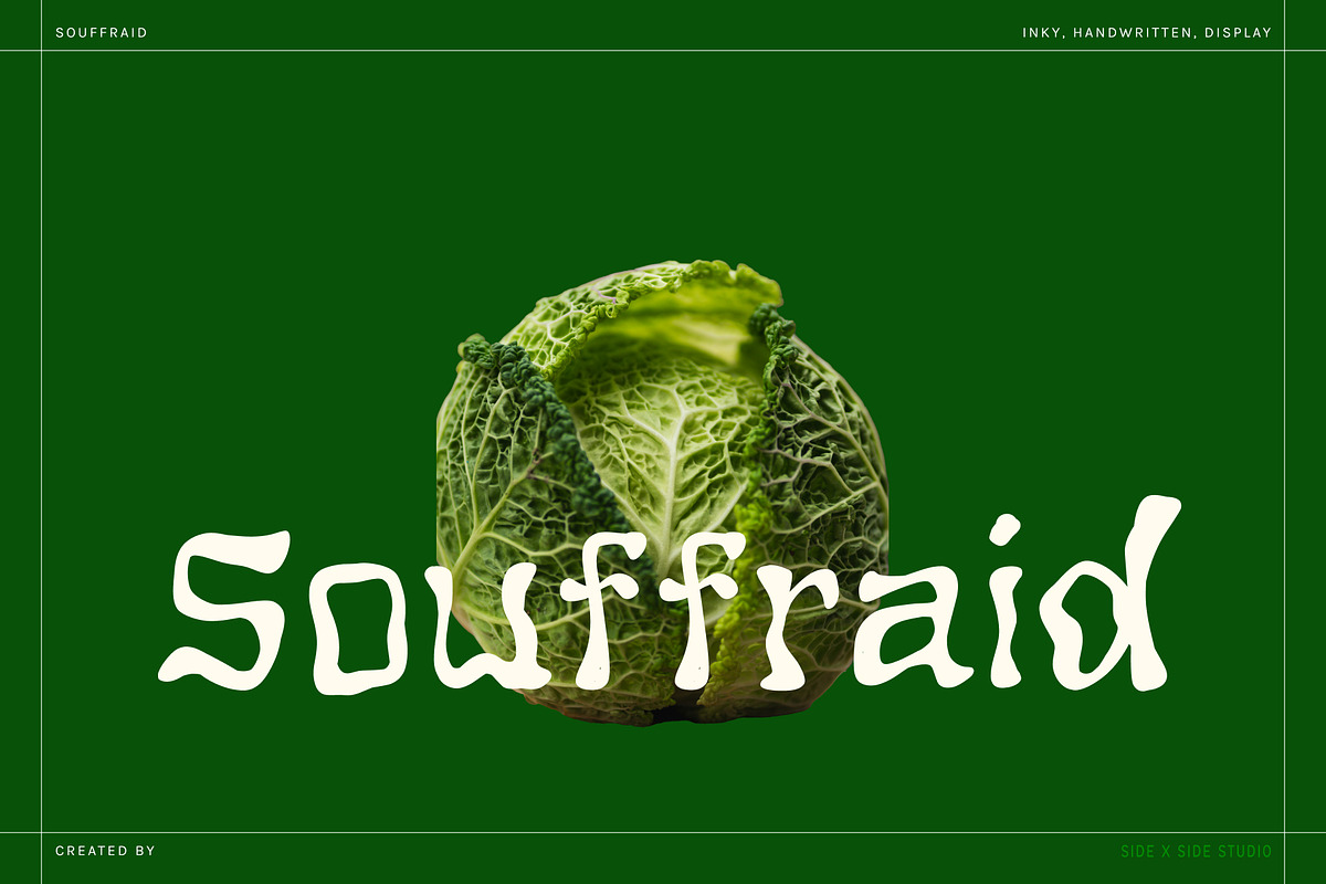 Souffraid Display Font + Icon Bundle, a Handwritten Font by Side X Side Studio (Photo 1 of 8)