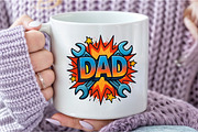 DAD Comic Style Sublimation PNG, an Illustration by DreamCafeArt (Thumbnail 6 of 7)