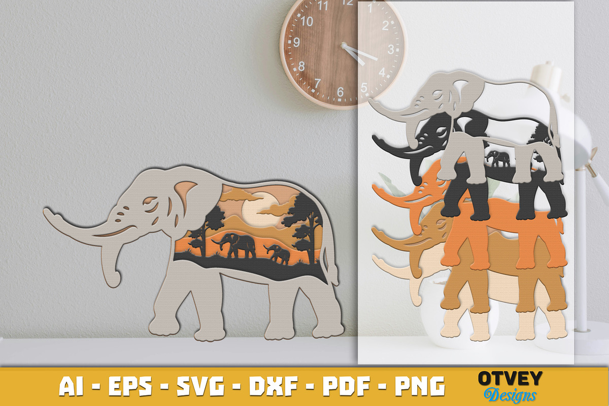 Safari Animal Laser Cut SVG Bundle, an Animal Illustration by OTVEY DESIGN (Photo 2 of 13)