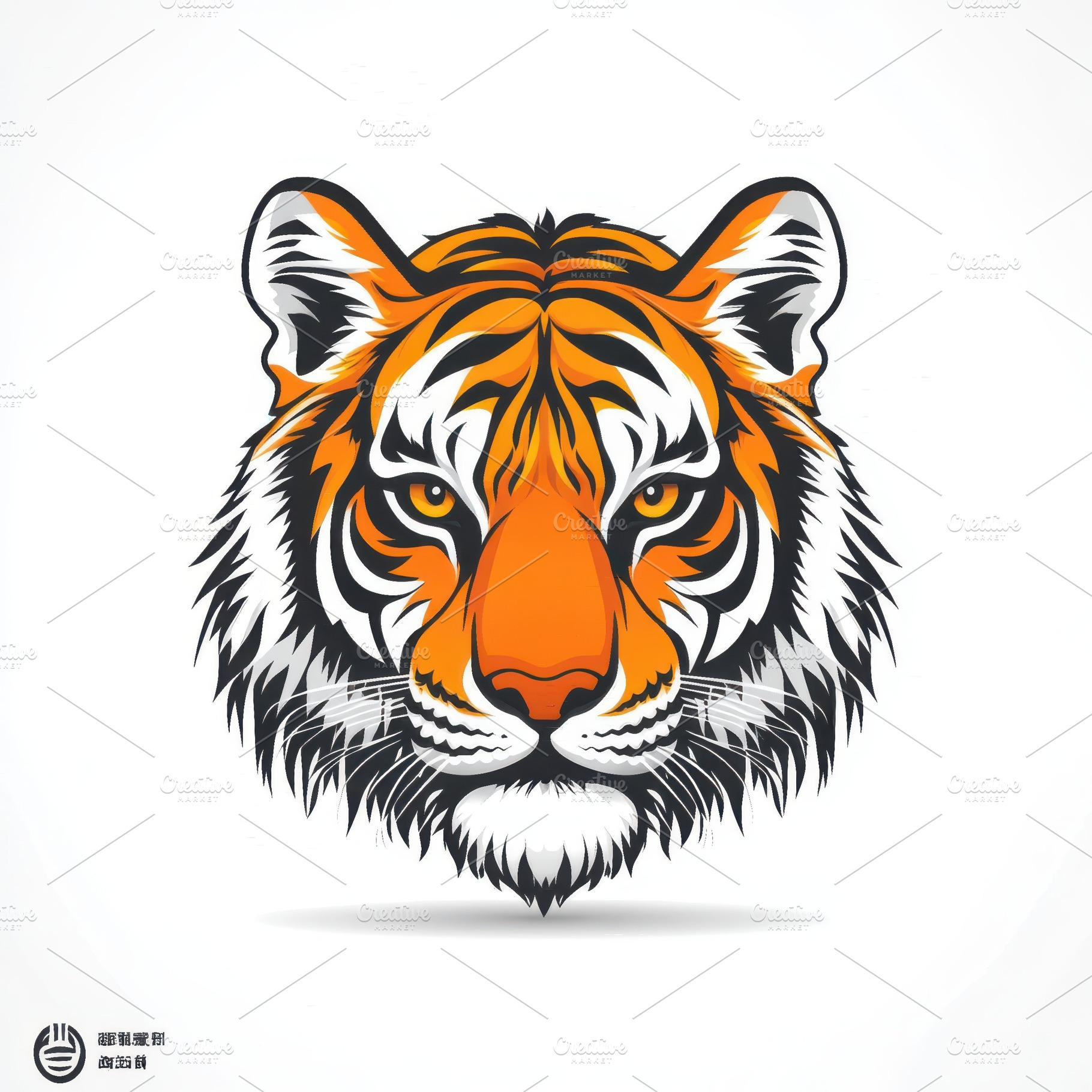 Majestic Tiger Head Intense Gaze Wil, an Animal Photo by Pixeness Studio