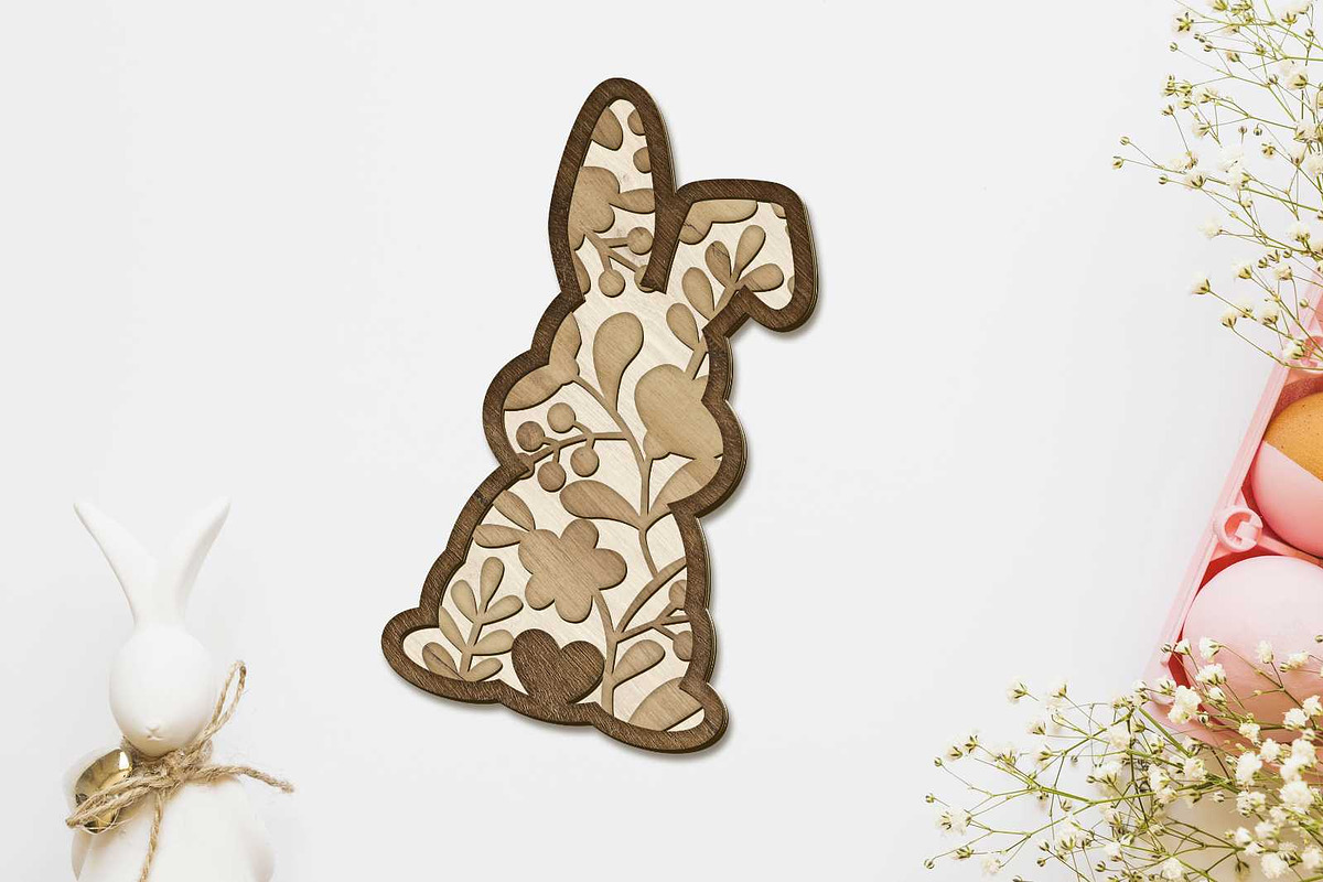 Easter Bunny Set, Multilayer Decor, a Design Template by LaserCutano (Photo 2 of 7)