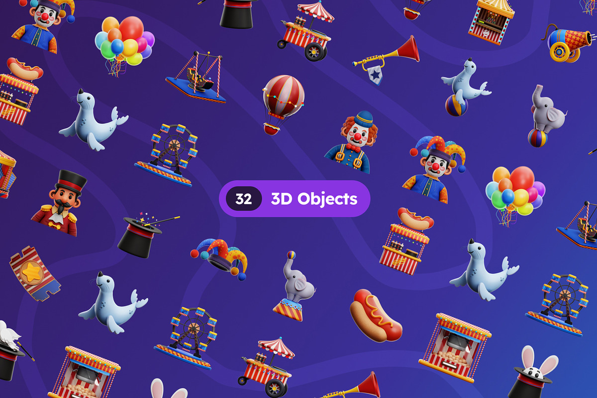 Carnival 3D Icons, an Object 3D Model by Rakata Studio (Photo 5 of 7)