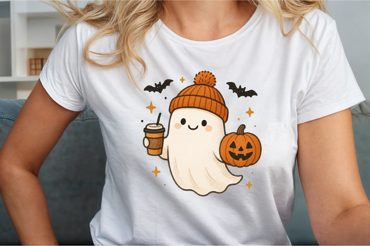 Cute Ghost Coffee Pumpkin Halloween, an Illustration by Sublimation Artist (Photo 5 of 9)