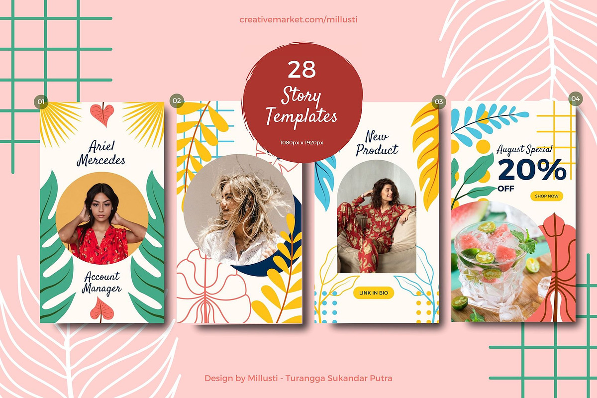 Tropical Leave Social Media Template, a Social Media Template by Millusti (Photo 7 of 11)