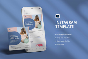 Pregnancy Care Center Instagram Post, a Social Media Template by hekenostudio